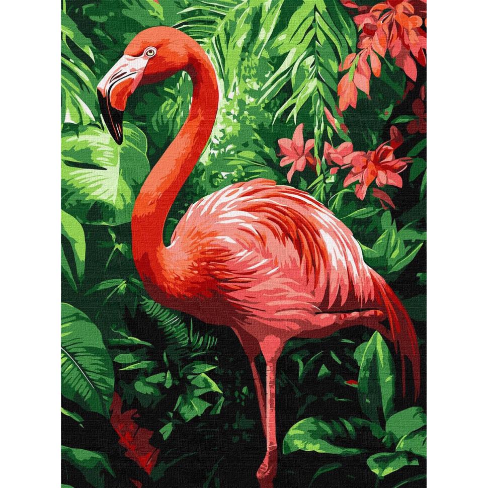 Картина по номерам Ideyka KHO6779 Фламинго в тропиках 30х40 см (2746681465)