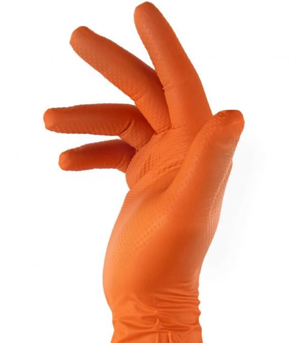 Рукавички нітрилові захисні Bradas DIAMOND розмір XL 9-10 Помаранчевий (RWJNDOR10)