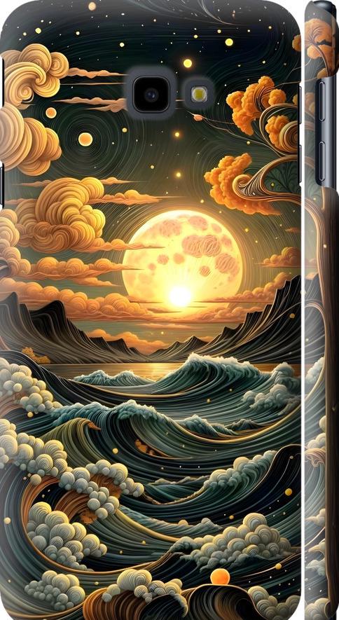 Чехол на Samsung Galaxy J4 Plus 2018 Арт волны (6332m-1594-42517)