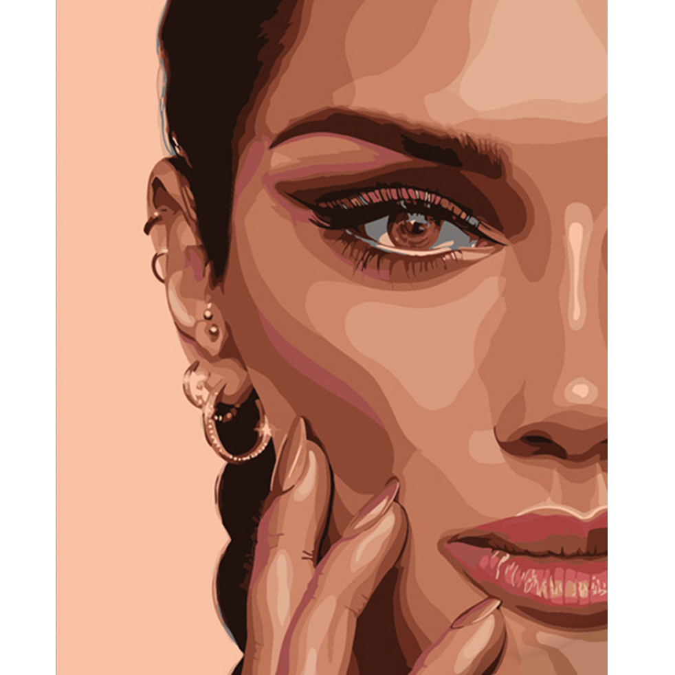 Картина по номерам Strateg Премиум Карий взгляд 40x50 см (DY299)