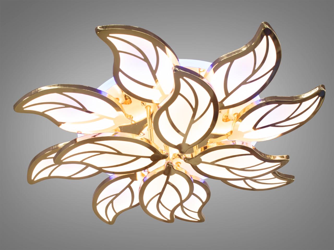 Люстра светодиодная для гостиной с подсветкой 8028-8+4G-LS 180W на 26 м2 Золотой (1866761050) - фото 5 Люстра светодиодная для гостиной с подсветкой 8028-8+4G-LS 180W на 26 м2 Золотой (1866761050) - фото 5