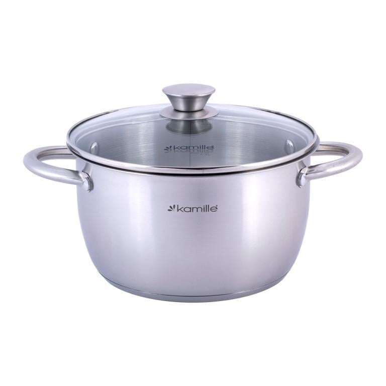Кастрюля Kamille KM-4902 нержавеющая сталь 3 л Серый (2211917740)