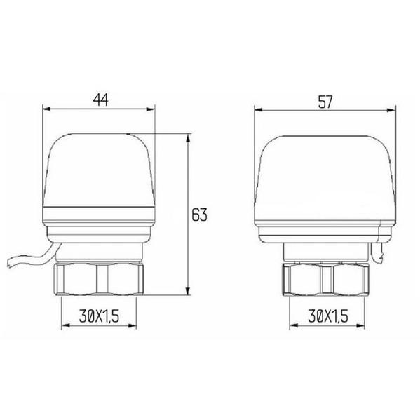 Сервопривод для теплого пола ICMA 82980NC53 М30х1,5 мм 220/230 В (78839) - фото 2