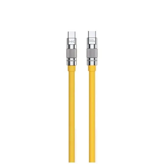 Кабель WK WDC-188 Type-C-Type-C Wingle Series 100 W 1 м Жовтий (6941027632956)