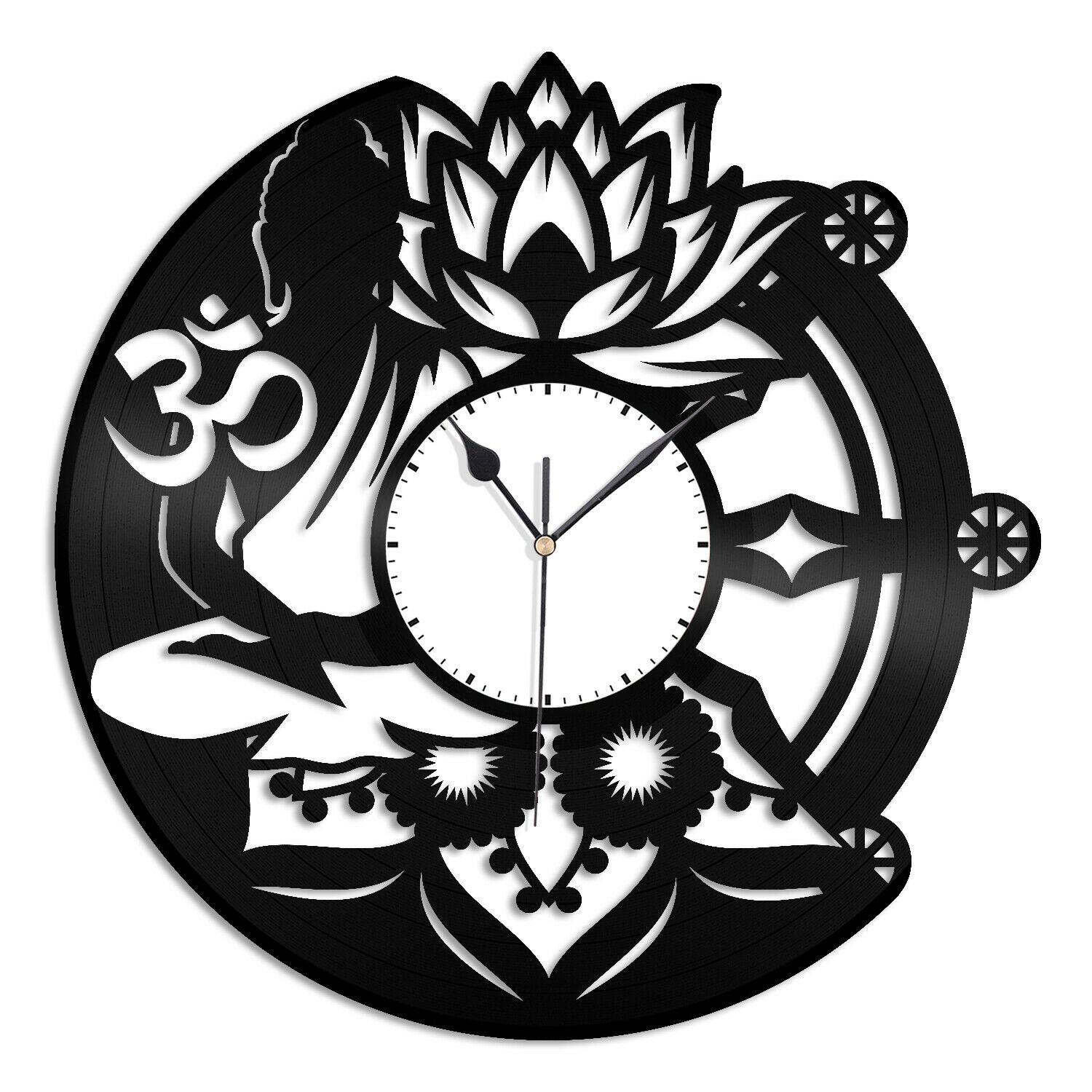 Часы настенные Буддизм 1706 из виниловой пластинки