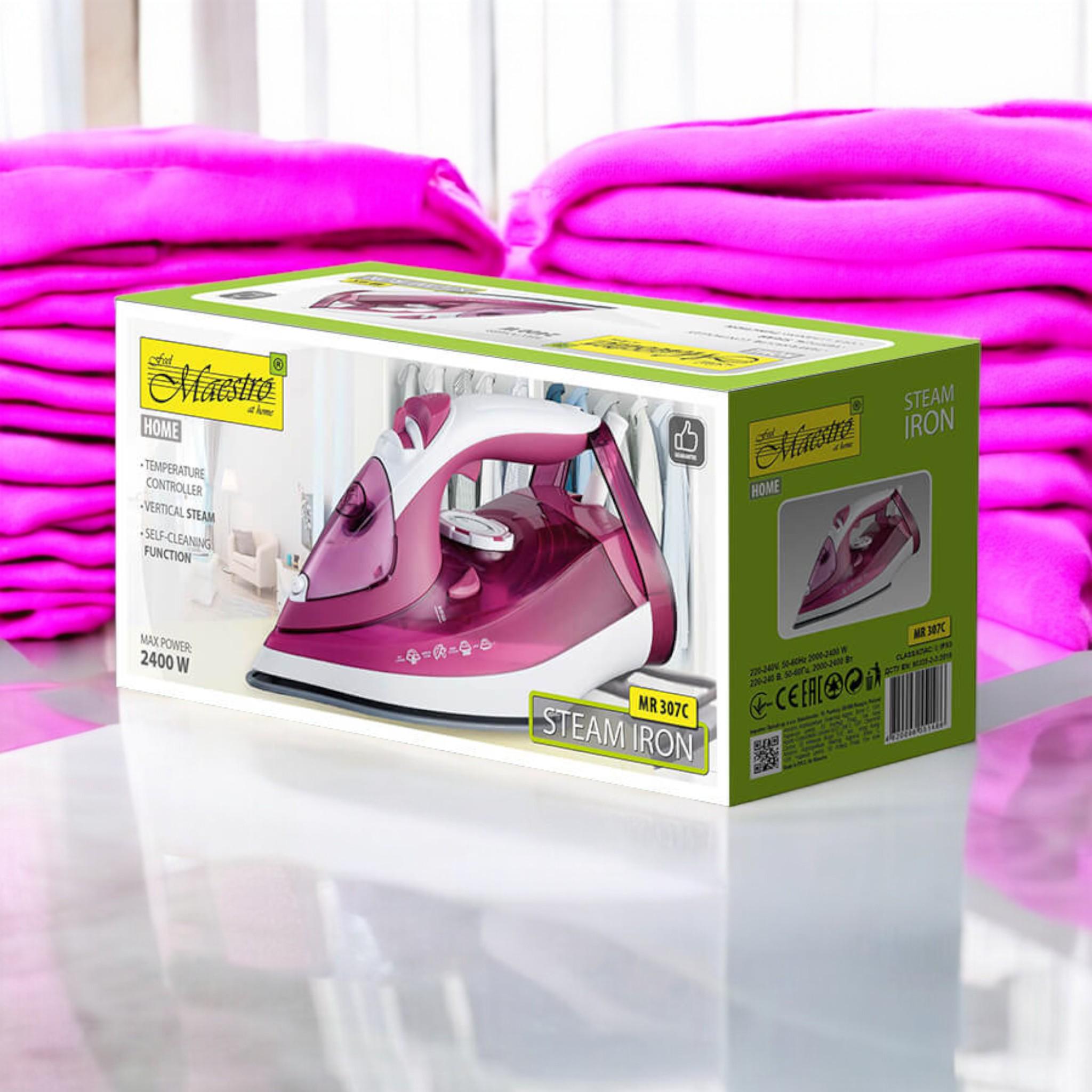 Утюг Maestro MR-307C с керамическим покрытием 2400 Вт Pink (L_MR307C/Pink) - фото 4