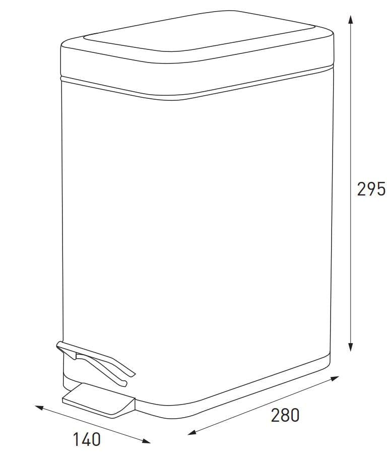 Ведро для мусора Zerix Sansa-TC0105 прямоугольное 5 л Черный (ZX5894) - фото 2 Ведро для мусора Zerix Sansa-TC0105 прямоугольное 5 л Черный (ZX5894) - фото 2