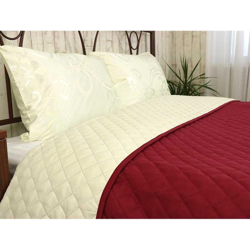 Покривало двостороннє Руно Гранада 220x240 см Молочний/Бордовий (21156) - фото 3 Покривало двостороннє Руно Гранада 220x240 см Молочний/Бордовий (21156) - фото 3