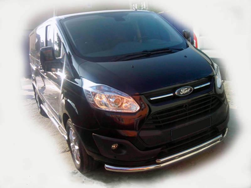Передняя защита ST014 60/42 мм CAN для Ford Custom 2013-2022 гг. нержавеющая сталь Хром