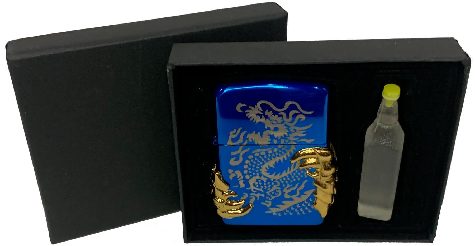 Зажигалка бензиновая Star Lighters The dragon's claw HL-373 в подарочной упаковке Blue (SL_HL373-5)