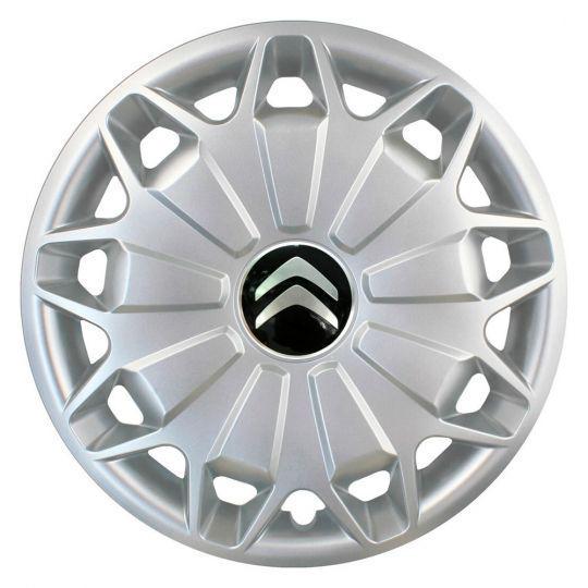 Колпаки автомобильные SKS 338 R15 с логотипом Citroen 4 шт. Серебристый (338-citroen)