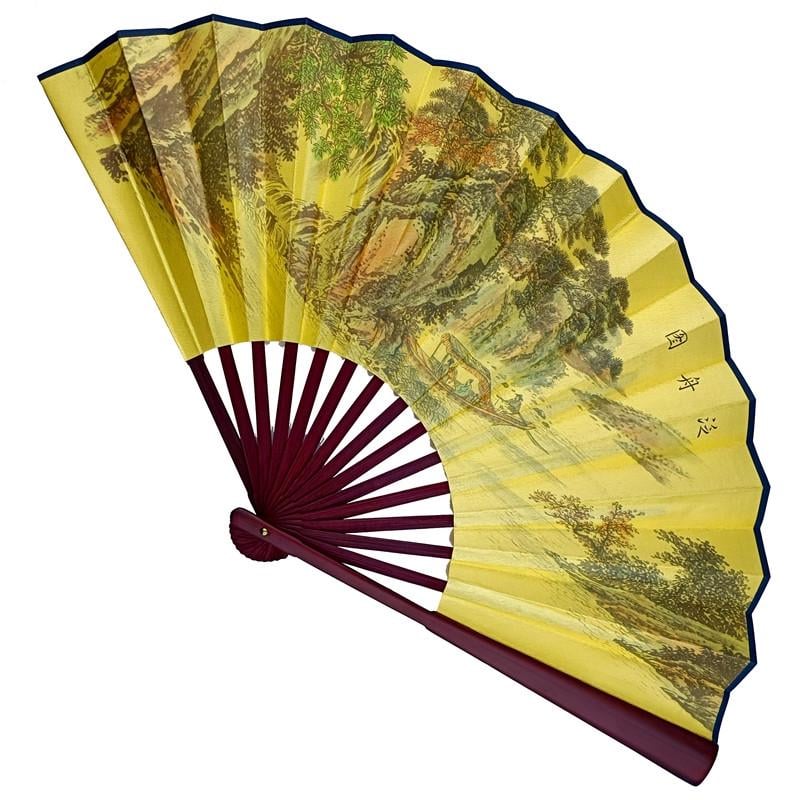 Веер двухсторонний Горный пейзаж 33х58 см Бежевый (C4081)