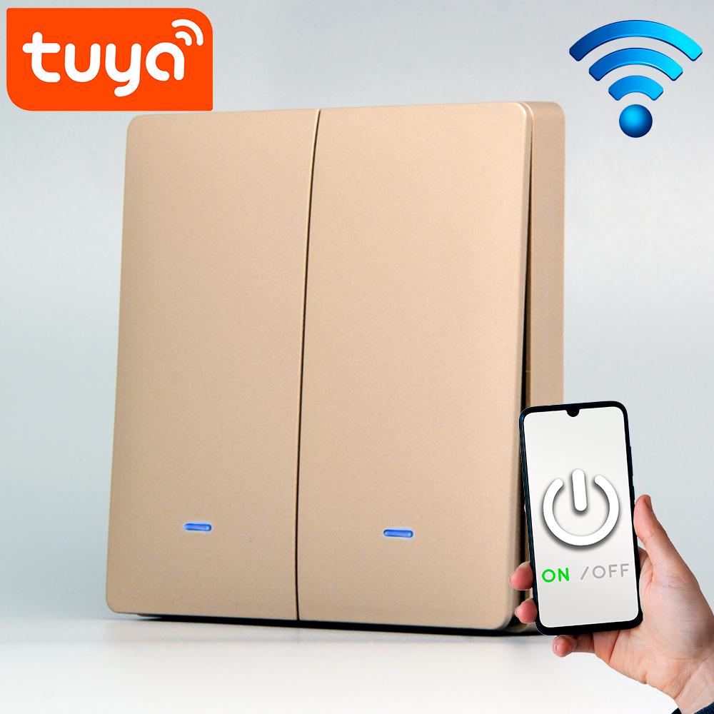 Выключатель Tuya Zigbee 2 клавиши Золотой - фото 10 Выключатель Tuya Zigbee 2 клавиши Золотой - фото 10