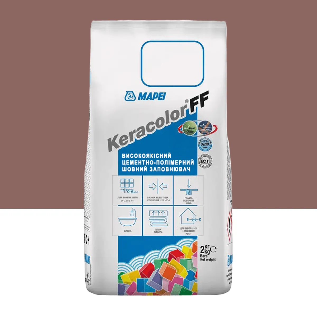Фуга цементная для швов Mapei Keracolor FF 143 2 кг Терракотовый (000018584)