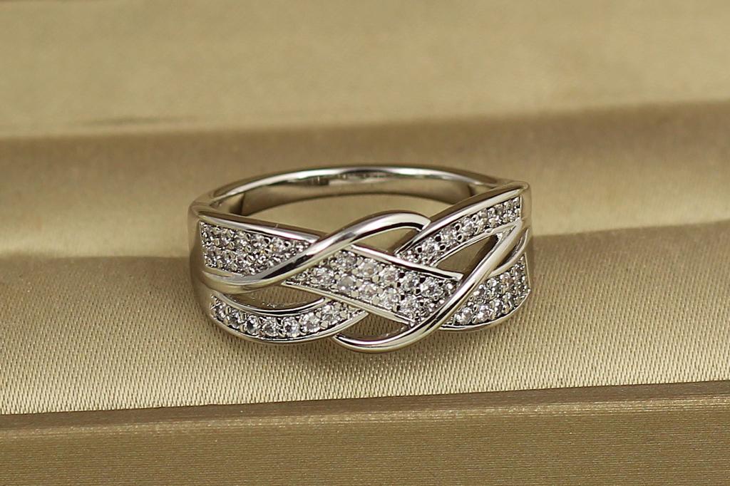 Кольцо Xuping Jewelry Переплет р. 19 Серебристый (30304945)