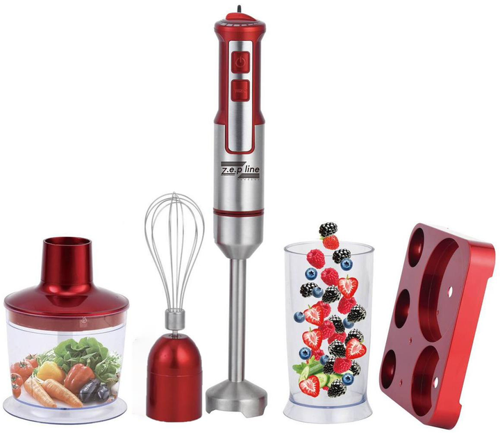 Блендер погружной Zepline ZP118 6в1 с подставкой Красный Блендер погружной Zepline ZP118 6в1 с подставкой Красный