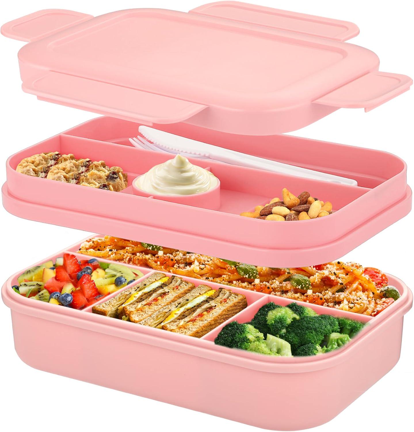 Ланч-бокс Bento Max 2 л 2 яруса 8 отсеков и столовые приборы Розовый Ланч-бокс Bento Max 2 л 2 яруса 8 отсеков и столовые приборы Розовый