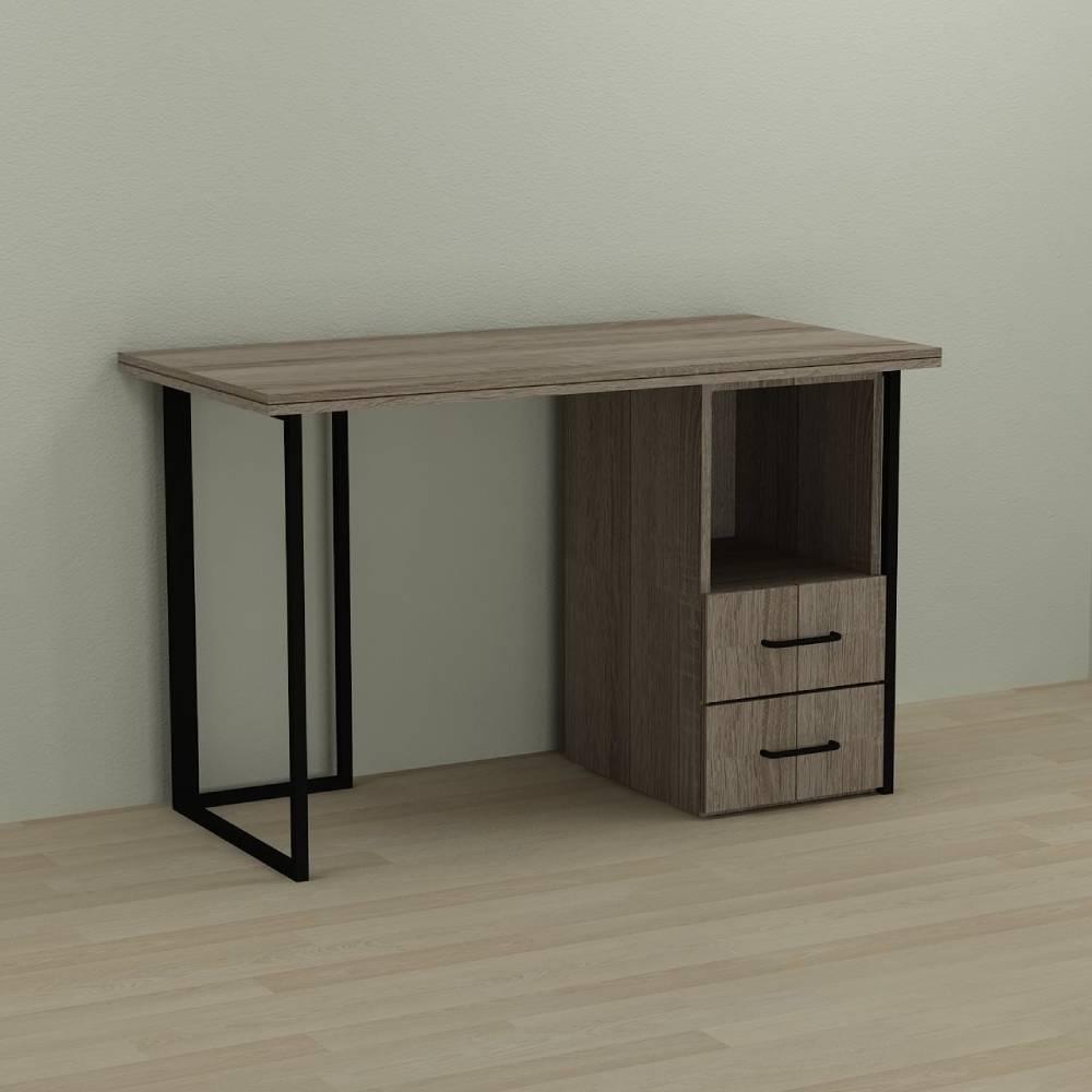 Письменный стол Ferrum-decor Отто ДСП 32 мм 75x120x70 см Черный/Дуб Сонома Трюфель (FRD-103598)