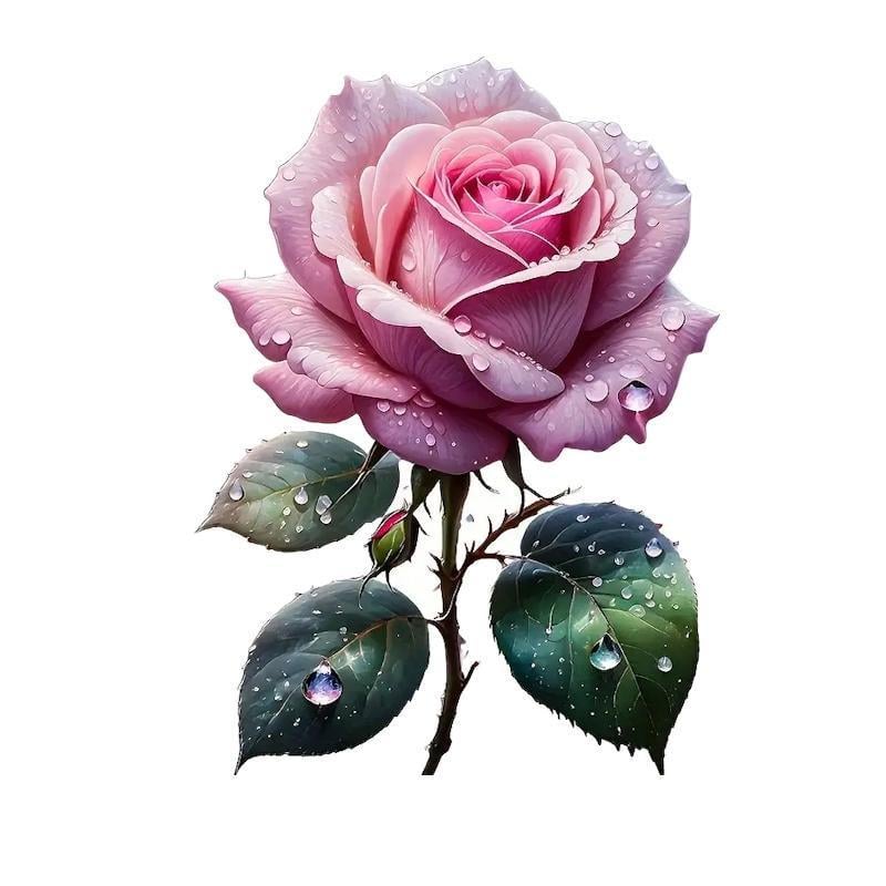 Наклейка декоративна Троянда для автомобіля/мотоцикла/техніки 1 шт. Рожевий (2789190605)