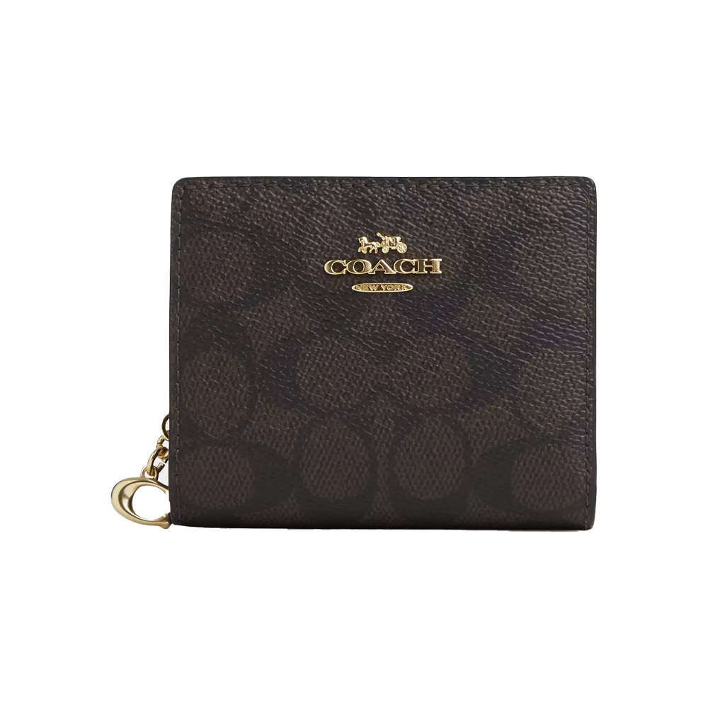 Гаманець жіночий Coach Snap Wallet In Signature Canvas Im/Walnut/Black (CH22)