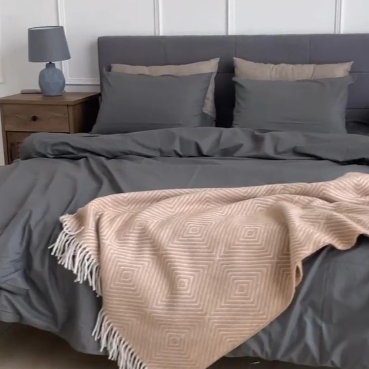 Комплект постельного белья односпальный поплин Lux Темно-серый (1611462427)