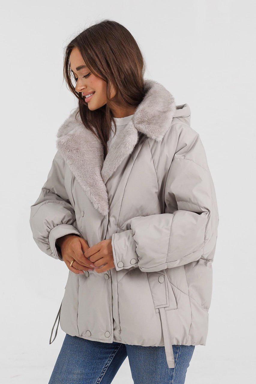 Куртка-пуховик жіноча Черепашка L Айворі (5601b/L) - фото 5 Куртка-пуховик жіноча Черепашка L Айворі (5601b/L) - фото 5