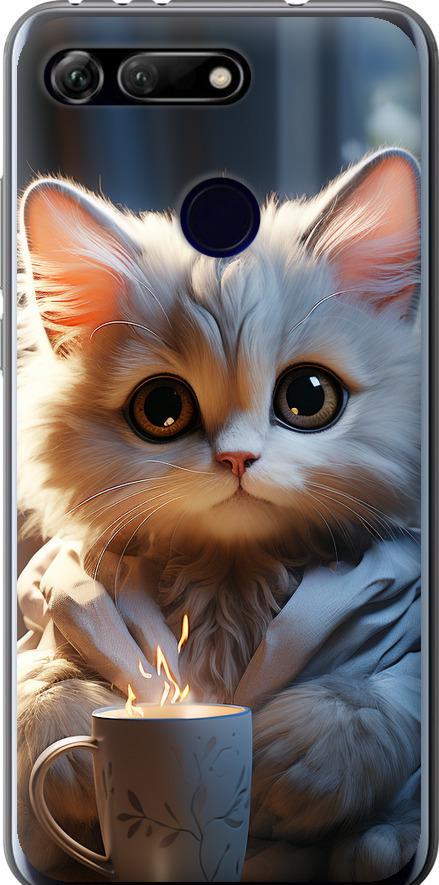 Чехол на Huawei Honor View 20 White cat (5646u-1645-42517)