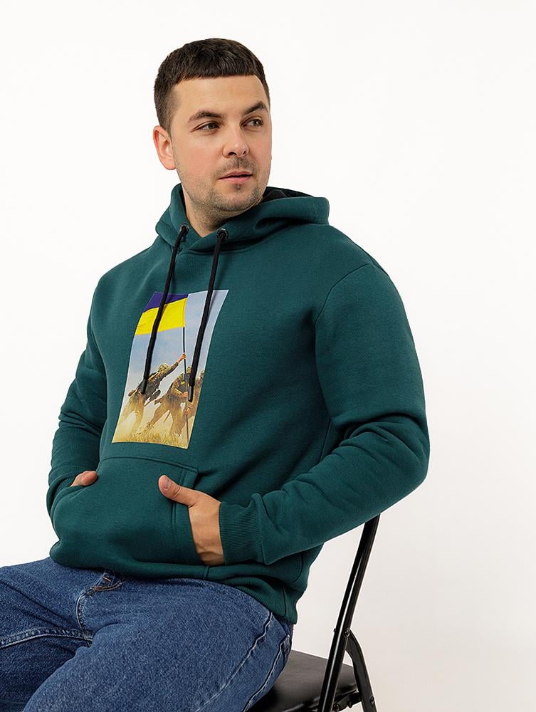 Худи мужское ЦБ-00226205 р. 52 Темно-зеленый (SKT000923908)
