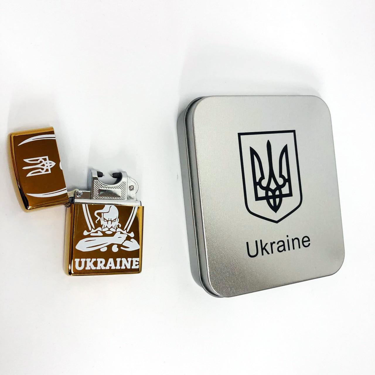 Зажигалка дуговая электроимпульсная USB Украина металлическая коробка Золотой (HL-449) - фото 10 Зажигалка дуговая электроимпульсная USB Украина металлическая коробка Золотой (HL-449) - фото 10