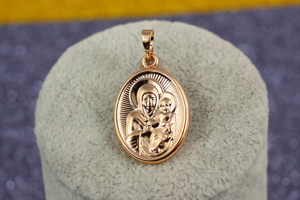 Ладанка Xuping Jewelry Богородица с младенцем двусторонняя 2 см Золотистый