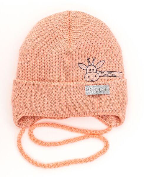 Шапка детская для девочек Джина D871 хлопок 42-46 см Персиковый