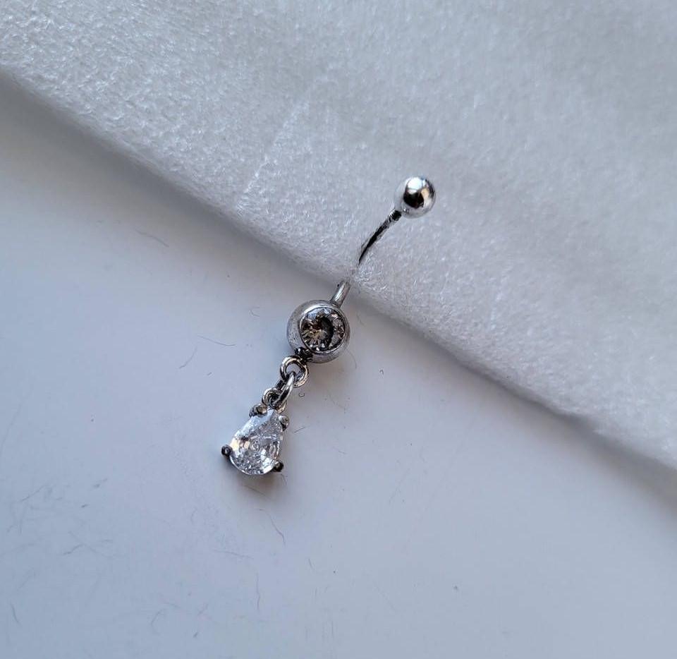 Пирсинг в пупок Шар с каплей 925 пробы 2 г (600108р)