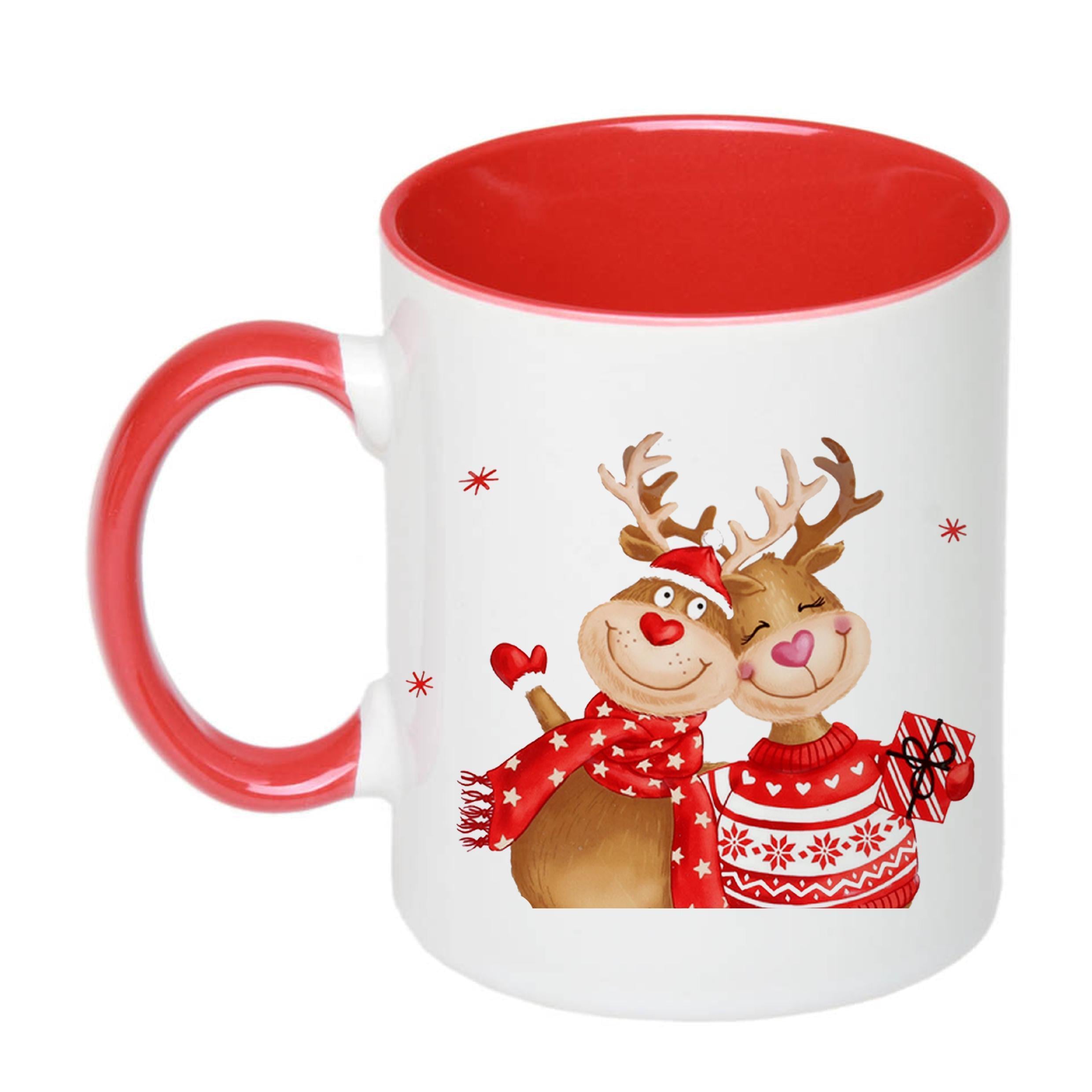 Чашка с печатью Меньше думай-больше люби 330 мл Красный (21687)