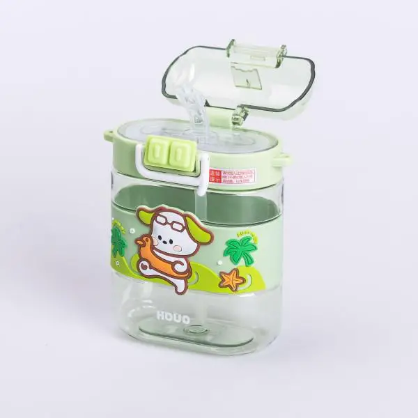 Пляшка для води дитяча Hello Summer з ремінцем 560 мл Оливковий (HP-14-36GR) - фото 4