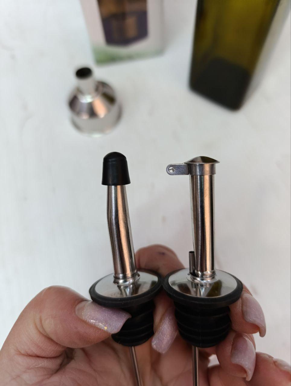 Бутылка для масла и уксуса S&T стеклянная 500 мл Зеленый (701-15) - фото 3 Бутылка для масла и уксуса S&T стеклянная 500 мл Зеленый (701-15) - фото 3