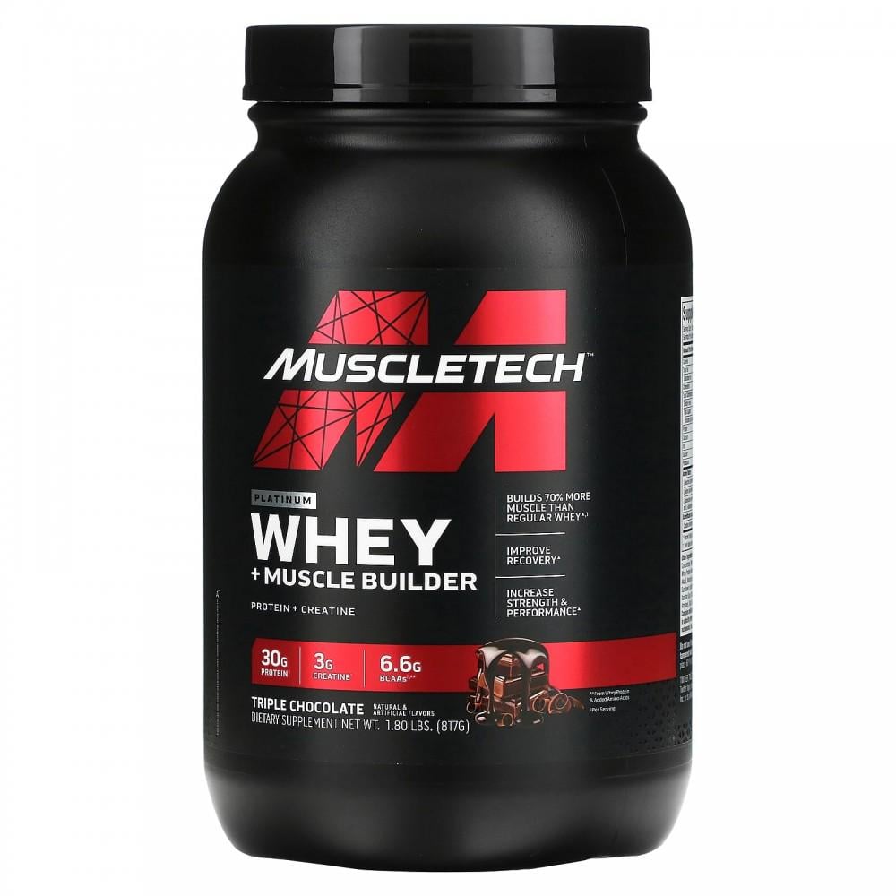 ᐉ Протеин MuscleTech Platinum Whey Muscle Builder Triple Chocolate 817 g