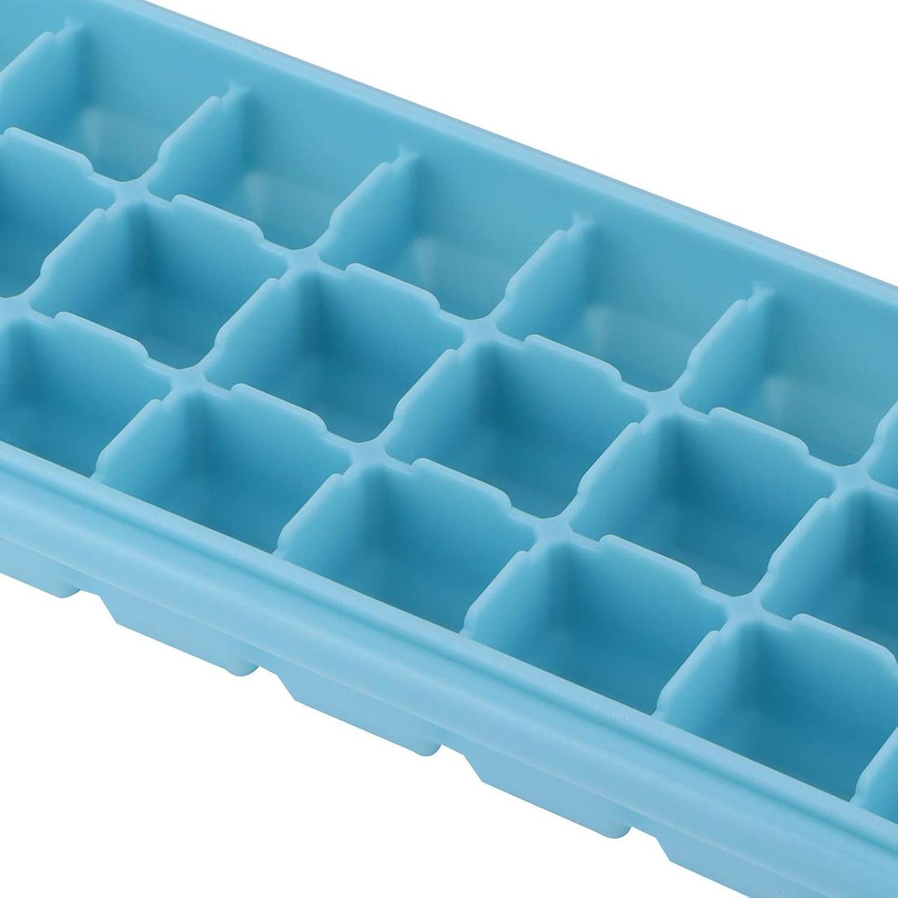 Форма для льоду силіконова з кришкою Кубики 24 комірки Блакитний (Е051484) - фото 4