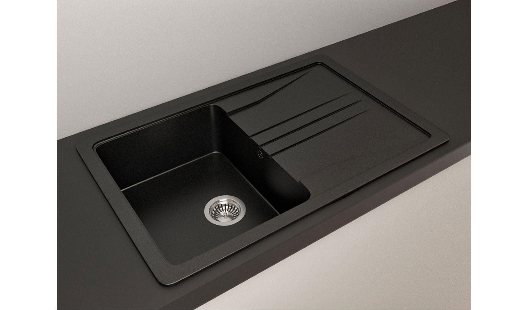Кухонна мийка Lexona Ultra гранітна з краном Чорний - фото 4