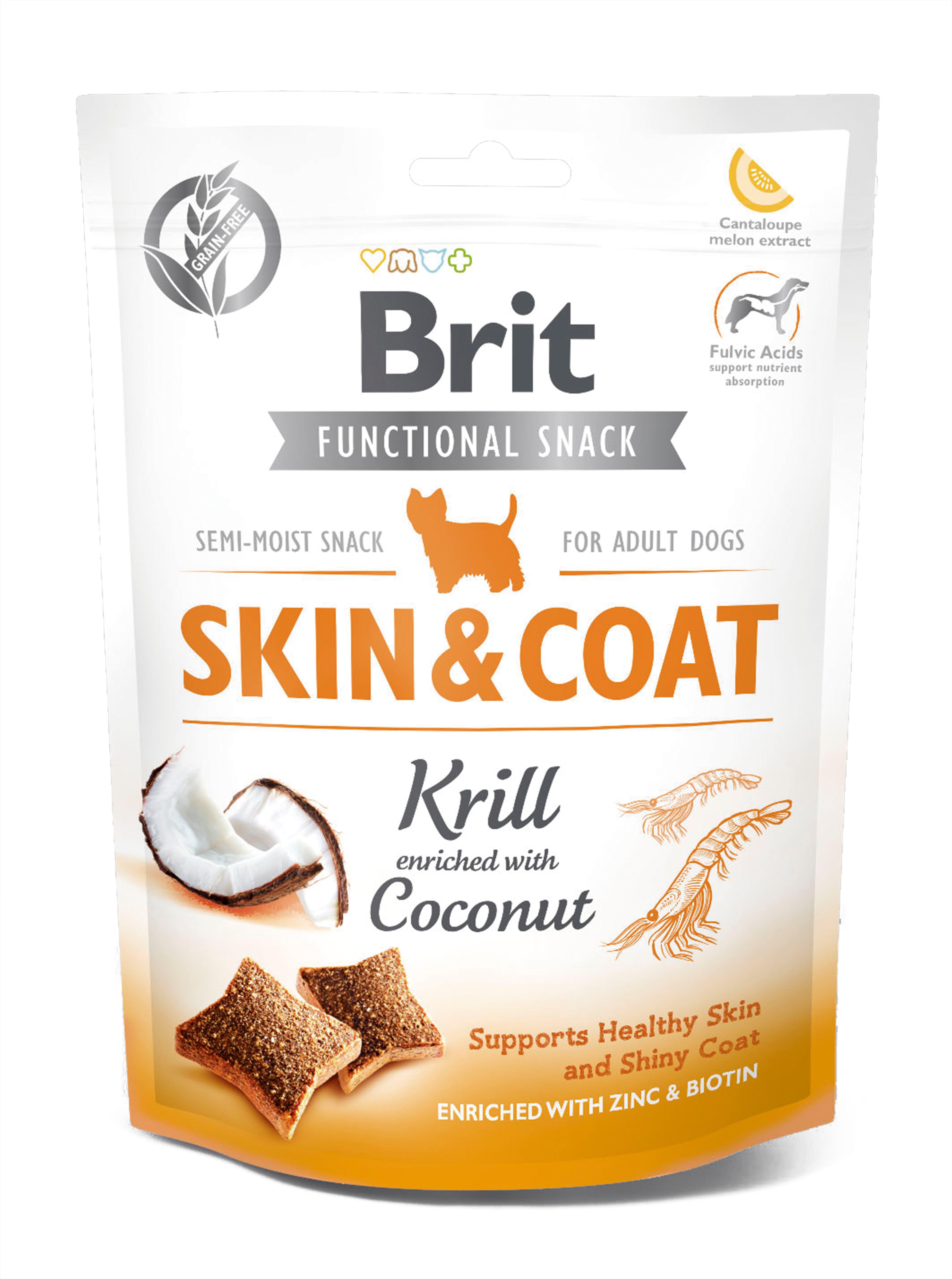 Лакомство для собак Brit Functional Snack Skin & Coat 150 г Лакомство для собак Brit Functional Snack Skin & Coat 150 г