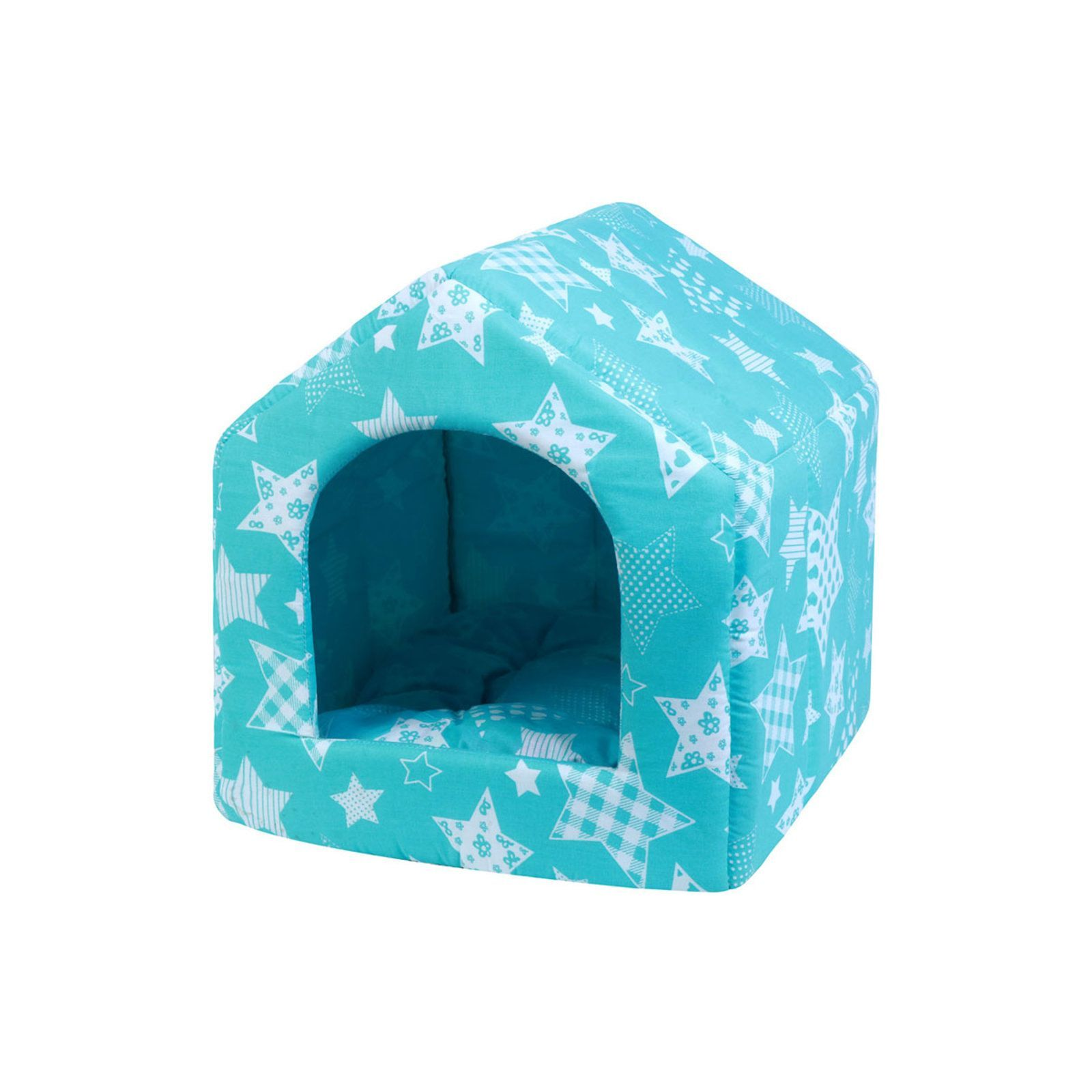 Будиночок м'який переносний для собак Portable Dog House з м'якого флісу 43х40х40 см Синій