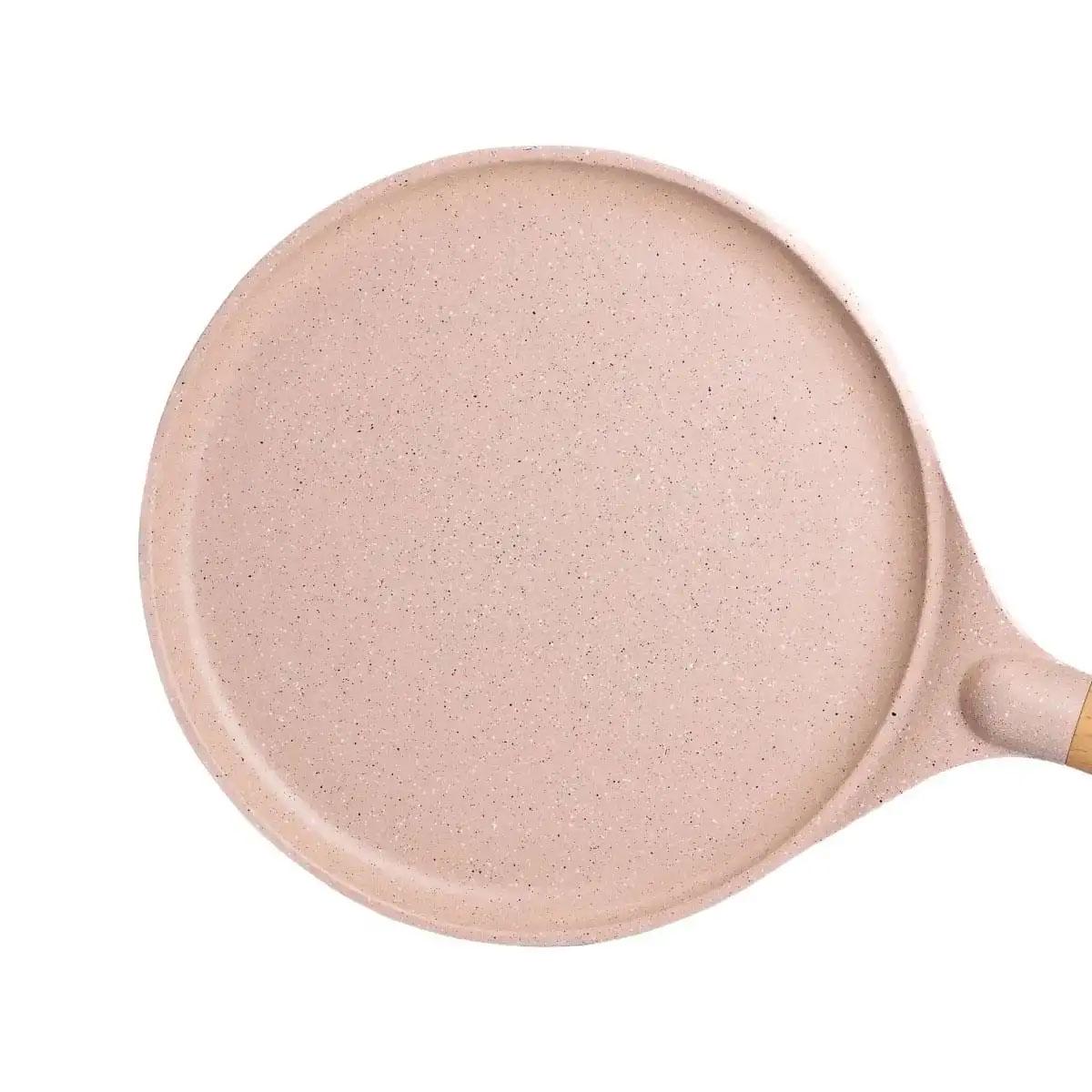Сковорода блинная алюминиевая MGC с мраморным антипригарным покрытием толстое дно 26 см Бежевый (5201) - фото 2 Сковорода блинная алюминиевая MGC с мраморным антипригарным покрытием толстое дно 26 см Бежевый (5201) - фото 2