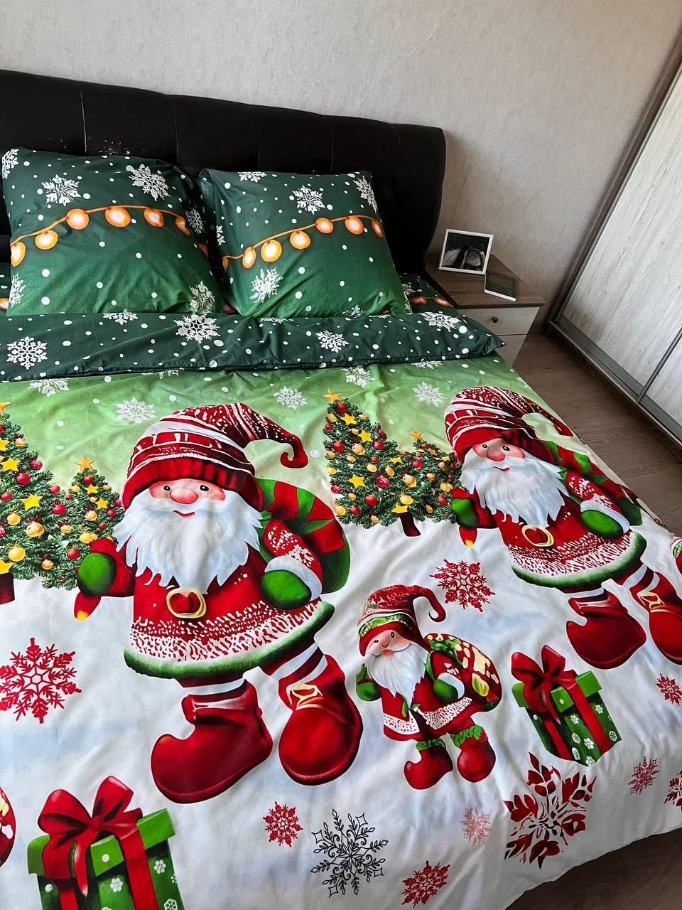 Комплект постільної білизни новорічний Gold Lux двоспальний бязь 180х220 см (29739524)