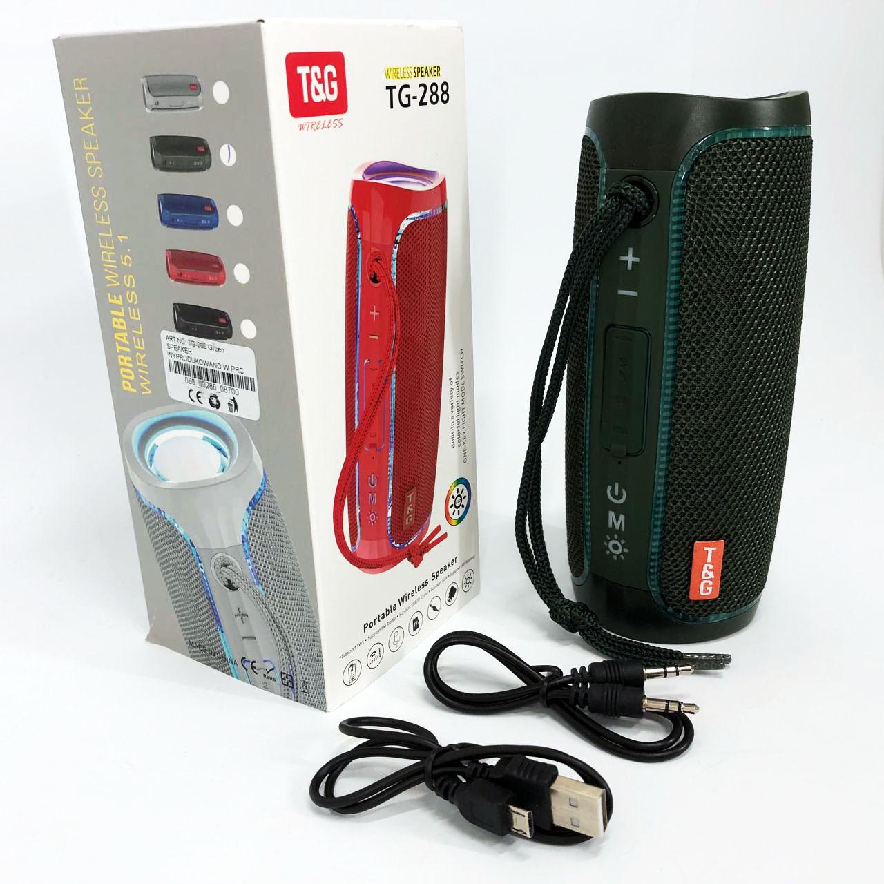 Портативна колонка Bluetooth з LED підсвічуванням Зелений (TG288) - фото 6