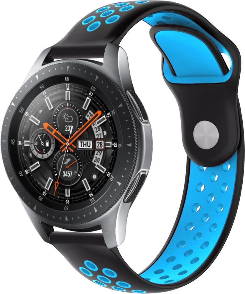 Ремешок Sport для Galaxy Watch 46 мм 22 мм Black Sky Blue (23041-6A)