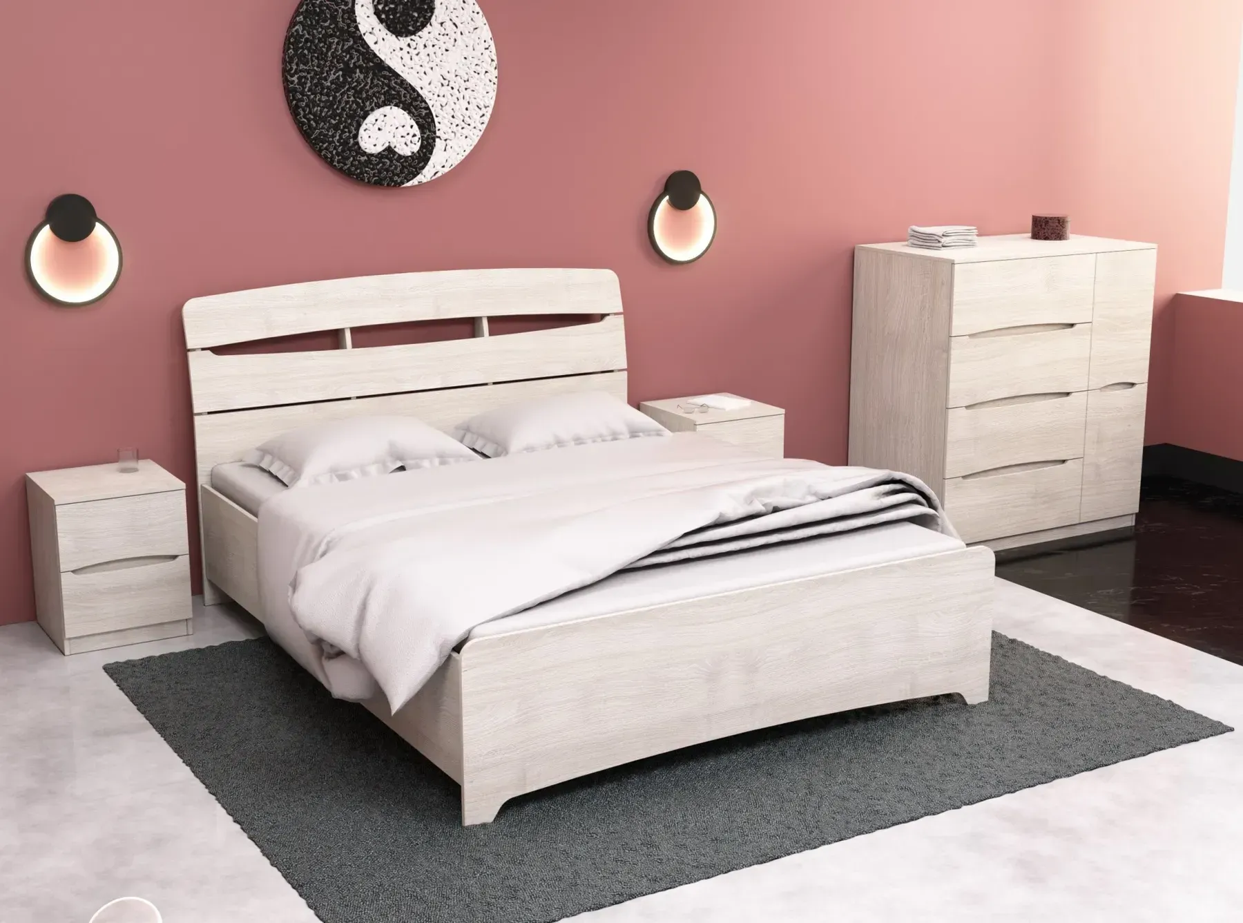 Кровать двуспальная Kontinent DELTA 160x200 см Дуб Шамони Светлый (56192103) Кровать двуспальная Kontinent DELTA 160x200 см Дуб Шамони Светлый (56192103)