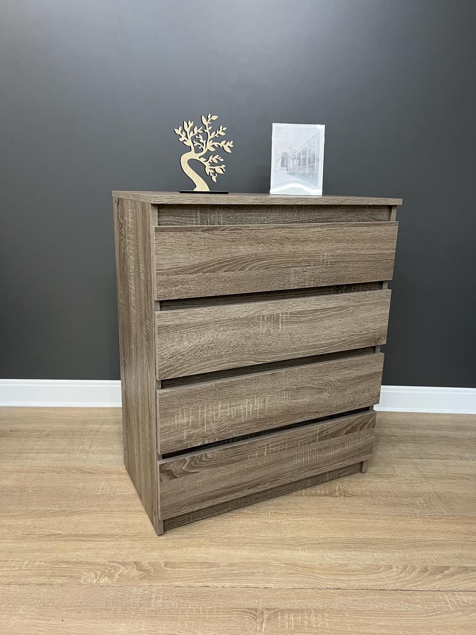 Комод Кватро 4 шухляди 700х860х380 мм Дуб сонома трюфель - фото 1 Комод Кватро 4 шухляди 700х860х380 мм Дуб сонома трюфель - фото 1