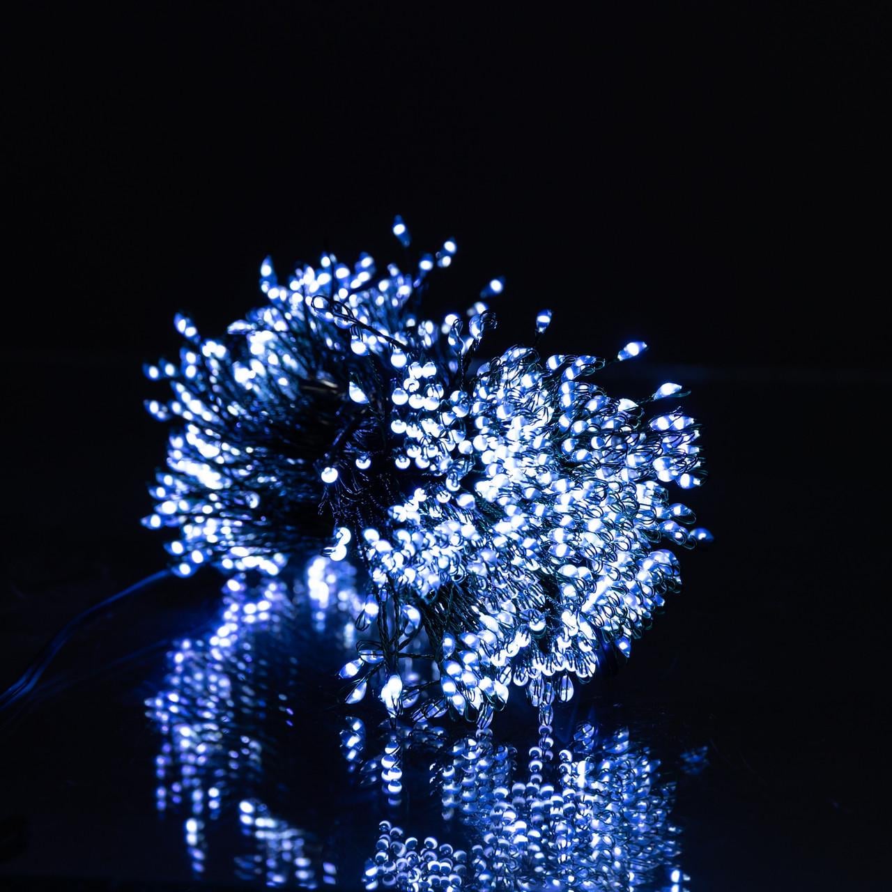 Гирлянда Конский хвост Мишура 640 LED 16 нитей 2 м Зеленый/Белый (D640L2MGW)