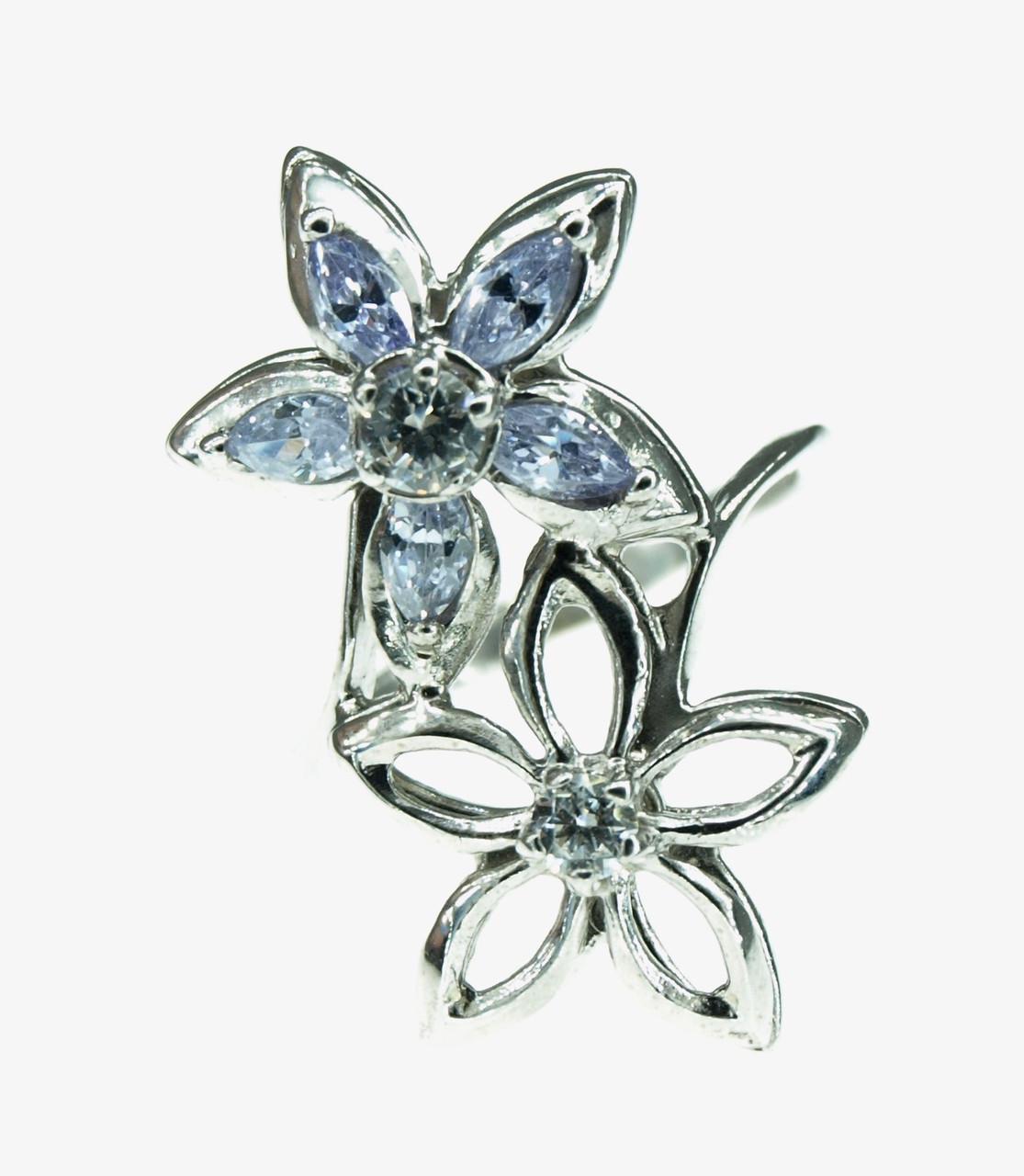 Кольцо из серебра с фианитом р. 16,5 (2101650108)