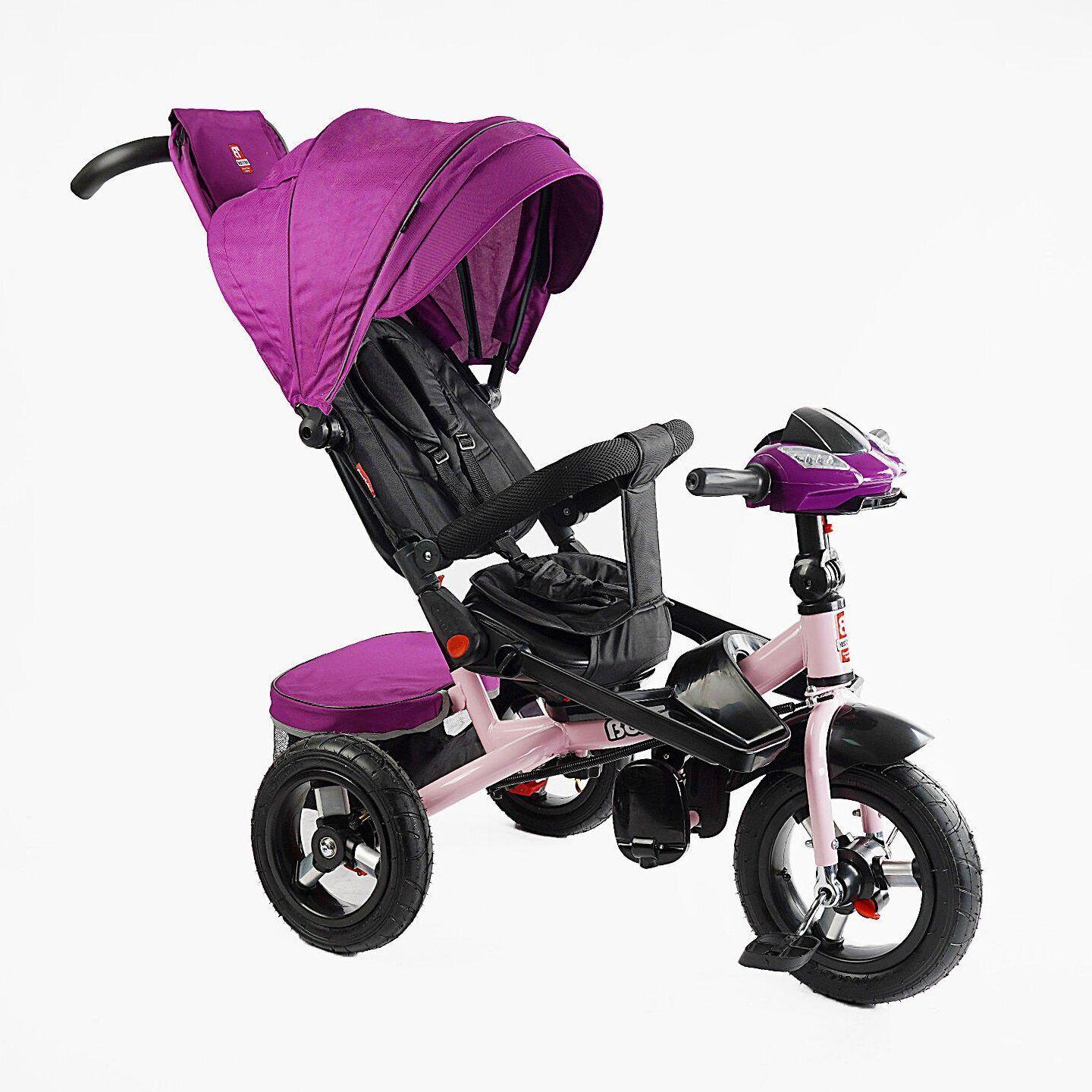 Велосипед дитячий триколісний Best Trike 6088 F надувні/фара з USB/пультом/батьківською ручкою Бузковий (736-07) - фото 2 Велосипед дитячий триколісний Best Trike 6088 F надувні/фара з USB/пультом/батьківською ручкою Бузковий (736-07) - фото 2