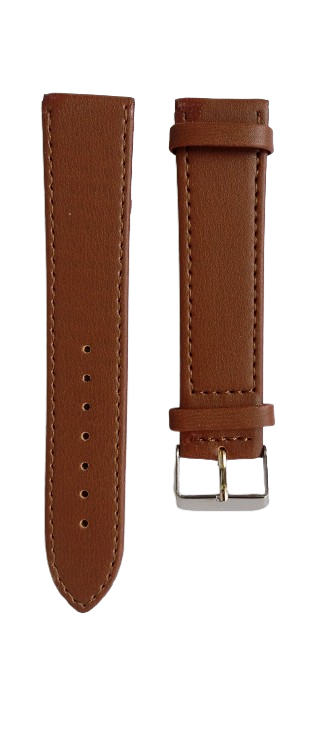 Ремешок для часов кожаный гладкий 22х185 мм XL Коричневый (3959)